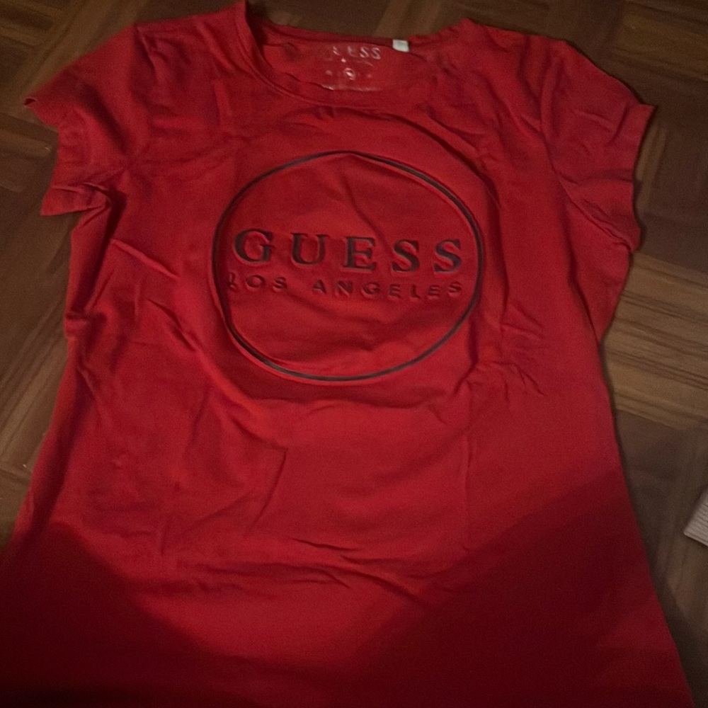Red guess shirt